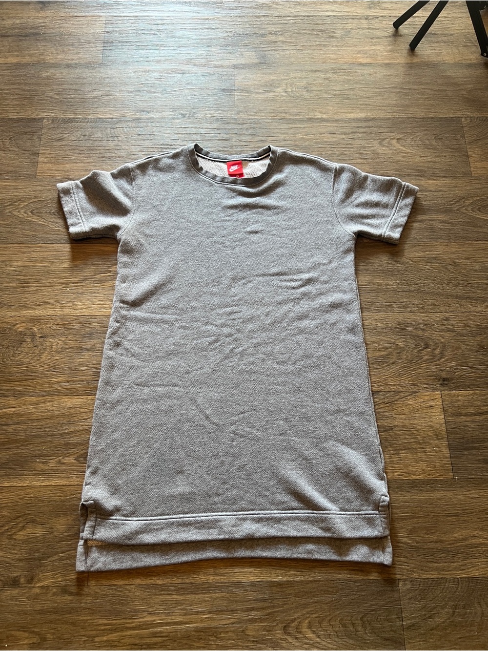 Women’s Crewneck Short Sleeve Shirt Dress - Gray